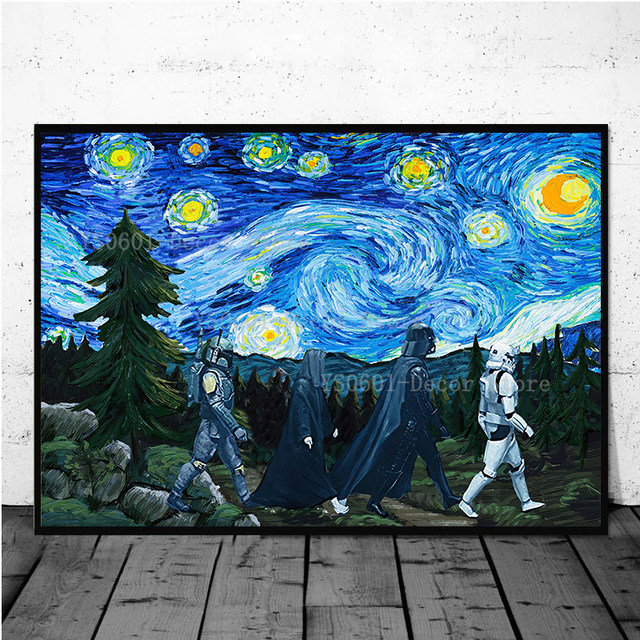 Abstract Star Wars Starry Night Art Painting Movie Poster for Wall Bedroom  Living Room Decor Mural Pictures Home Decoration - AliExpress