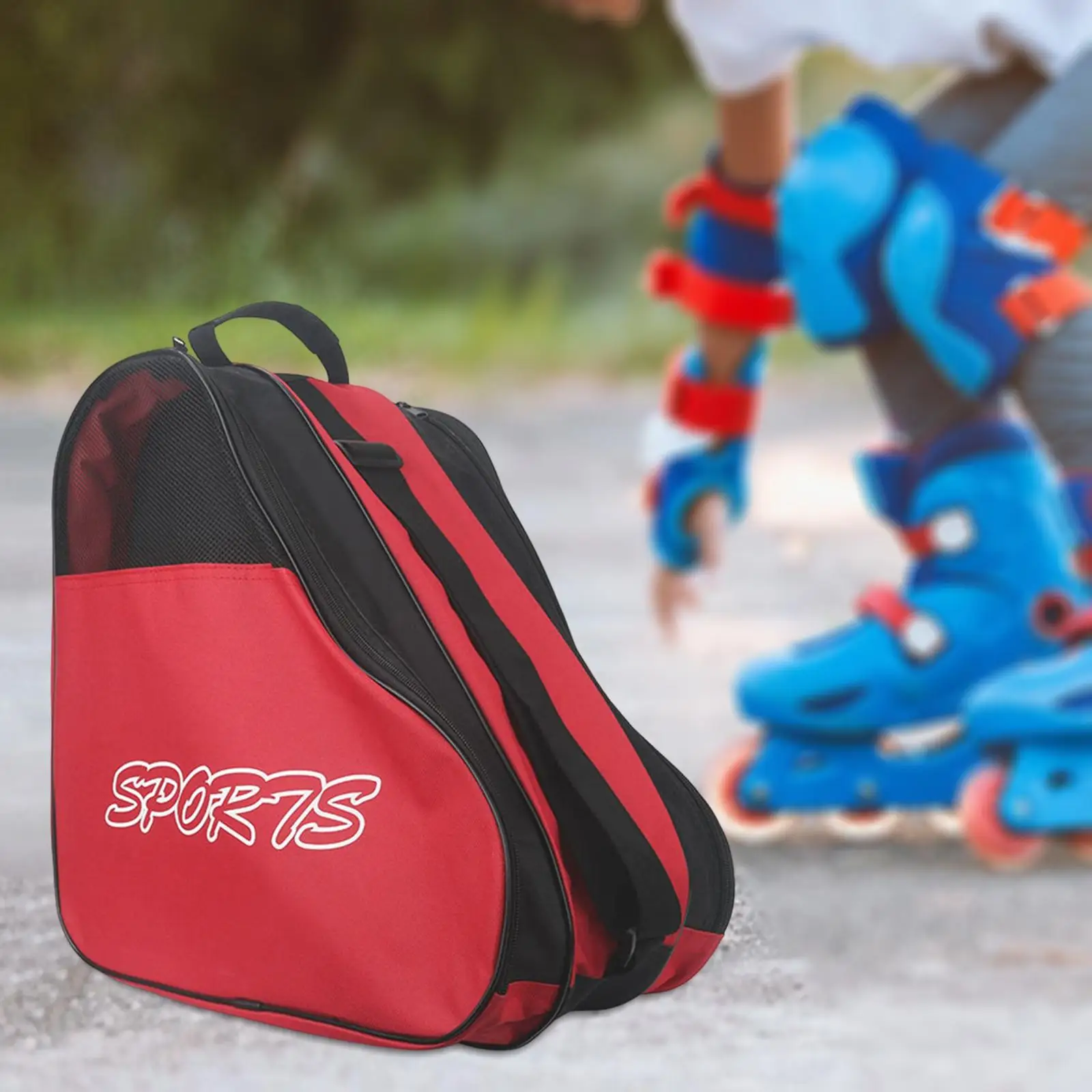 Portable Roller Skate Carrier Case Adjustable Backpack Skates Storage Bag Ice