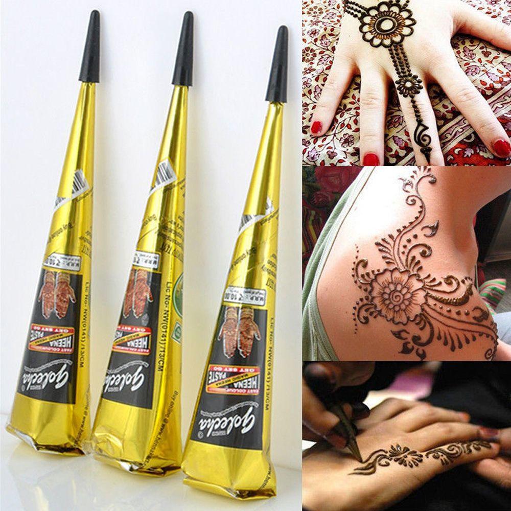 Best of Natural Temporary Flash Tattoo Paste Black Henna Body Paint Arts Disposable Cones Sexy Tattoo Cream Lnks Indian Wedding Fashion Reviews & Tips