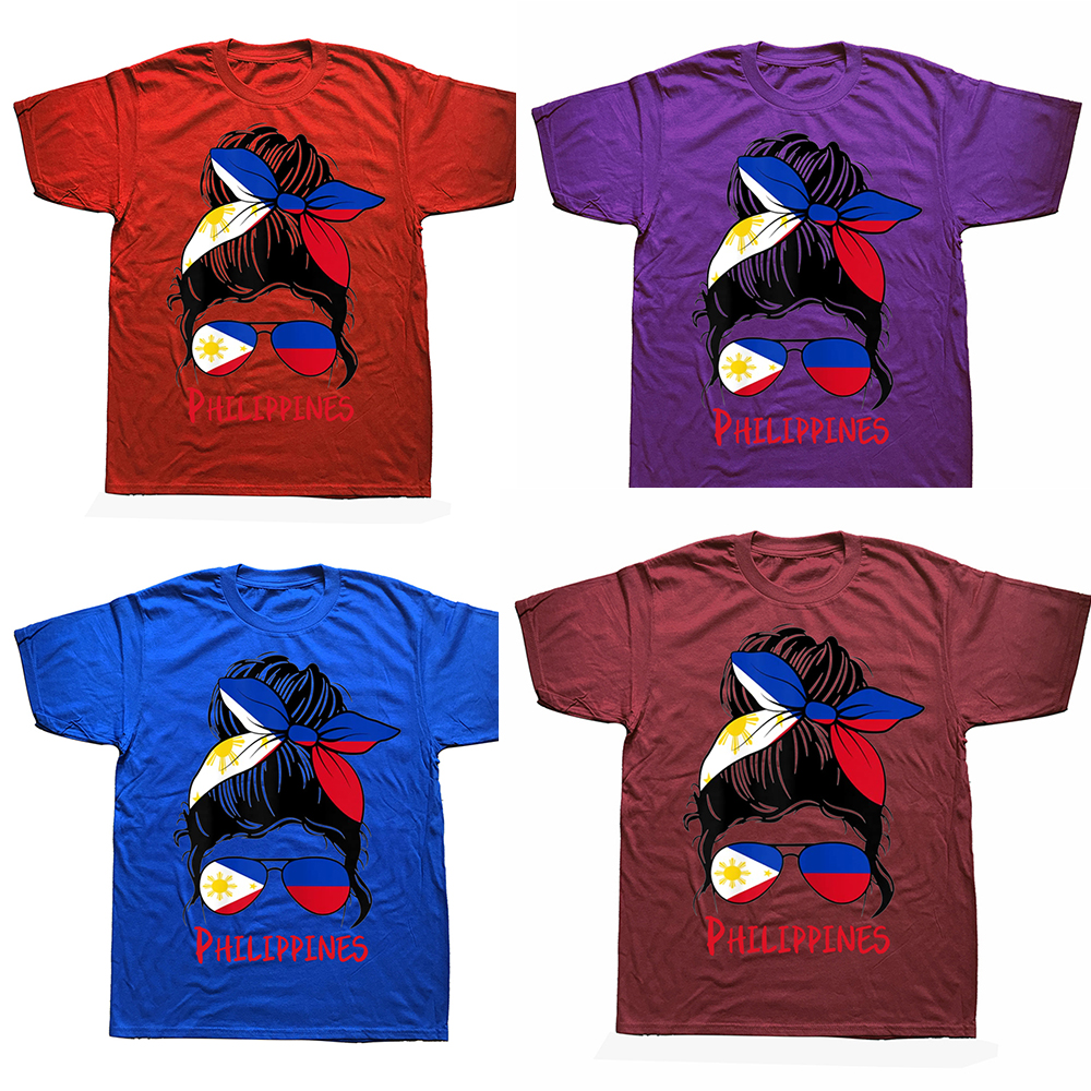 Lustige Filipino Filipina Mädchen Philippinen Frau Flagge T Shirt Baumwolle Streetwear Kurzarm Geburtstag Geschenke T-shirt Herren Kleidung – Detail 3