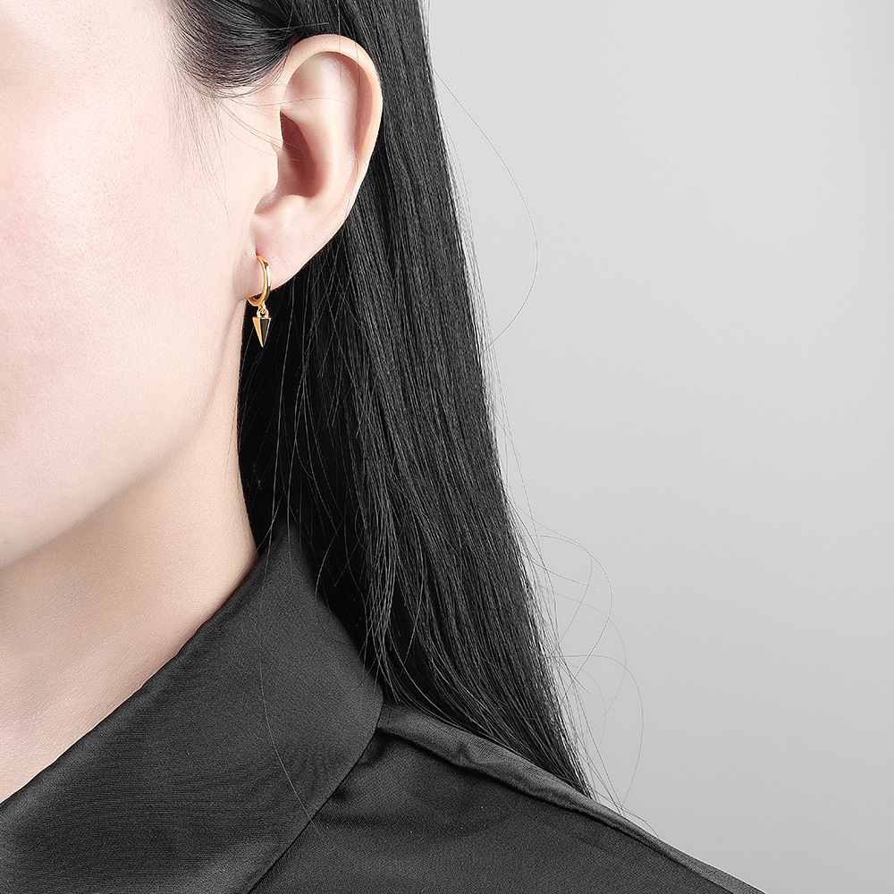 VOQ Silber Farbe Hängende Nieten Kegel Anhänger Ohrstecker für Mode Frauen Party Zubehör Schmuck – Detail 8