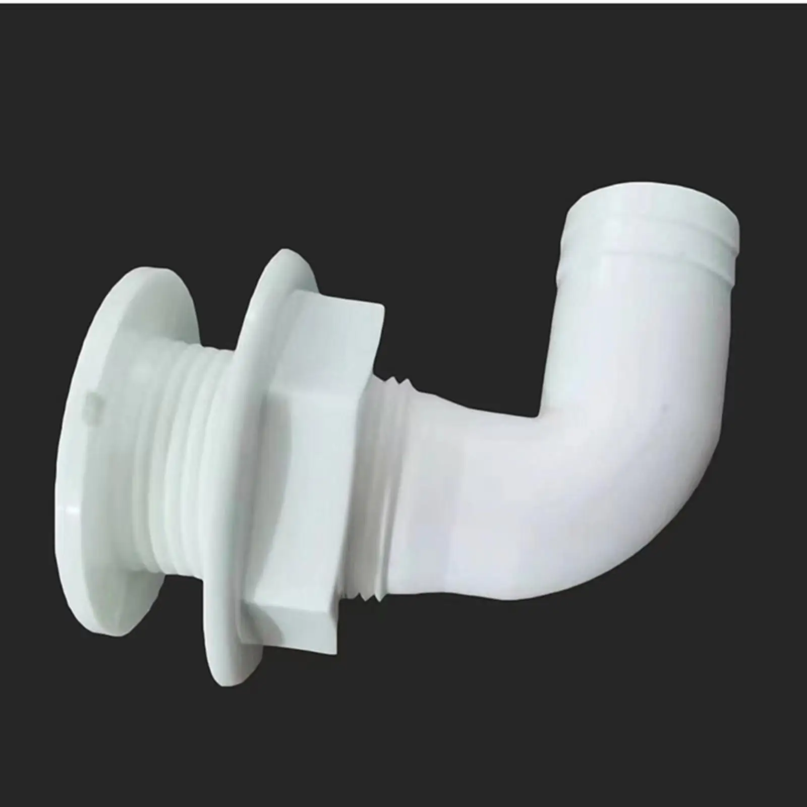 90 Degree thru Hull Fitting White PP Boat Plumbing for Spare Parts Easily Install Professional Direct Replacement Premium