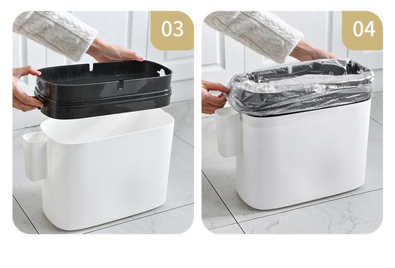 Title 19, 14L Bathroom Waste Bins Press type trash can wi...