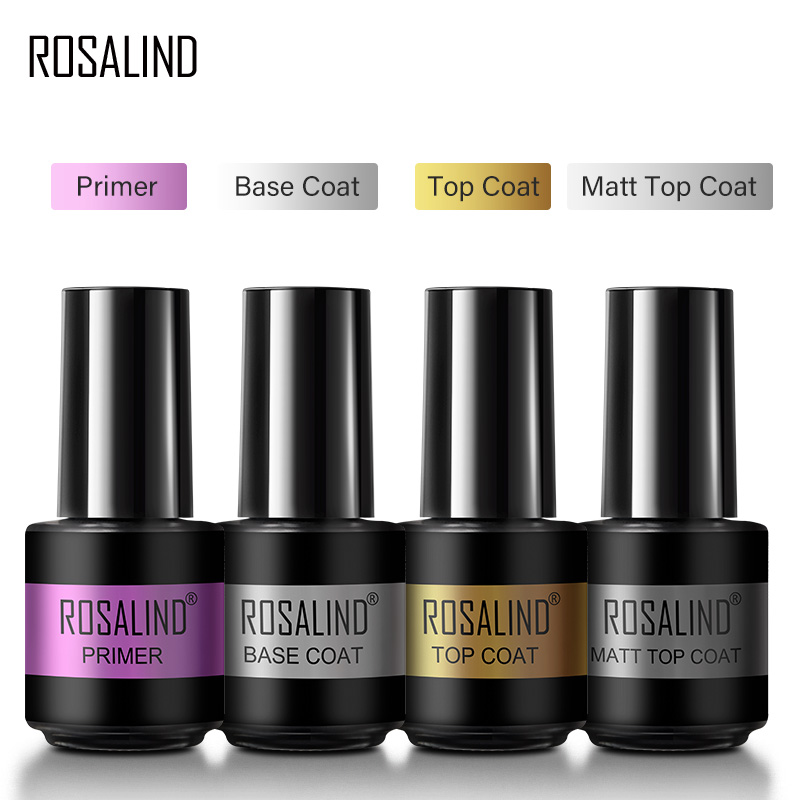 Best of ROSALIND Top Base Coat Gel Nail Polish Set For Nails Semi Permanent Primer For Nail Art Matt Top Coat Base Coat Nail Gel Polish Reviews & Tips