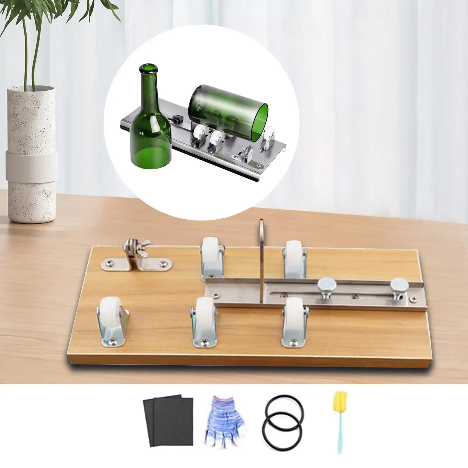 Glass Bottle Cutter Durable Stainless Steel Kitchen Multipurpose Cutting Machine Crafts for Making Cup Candle Holders Home Decor