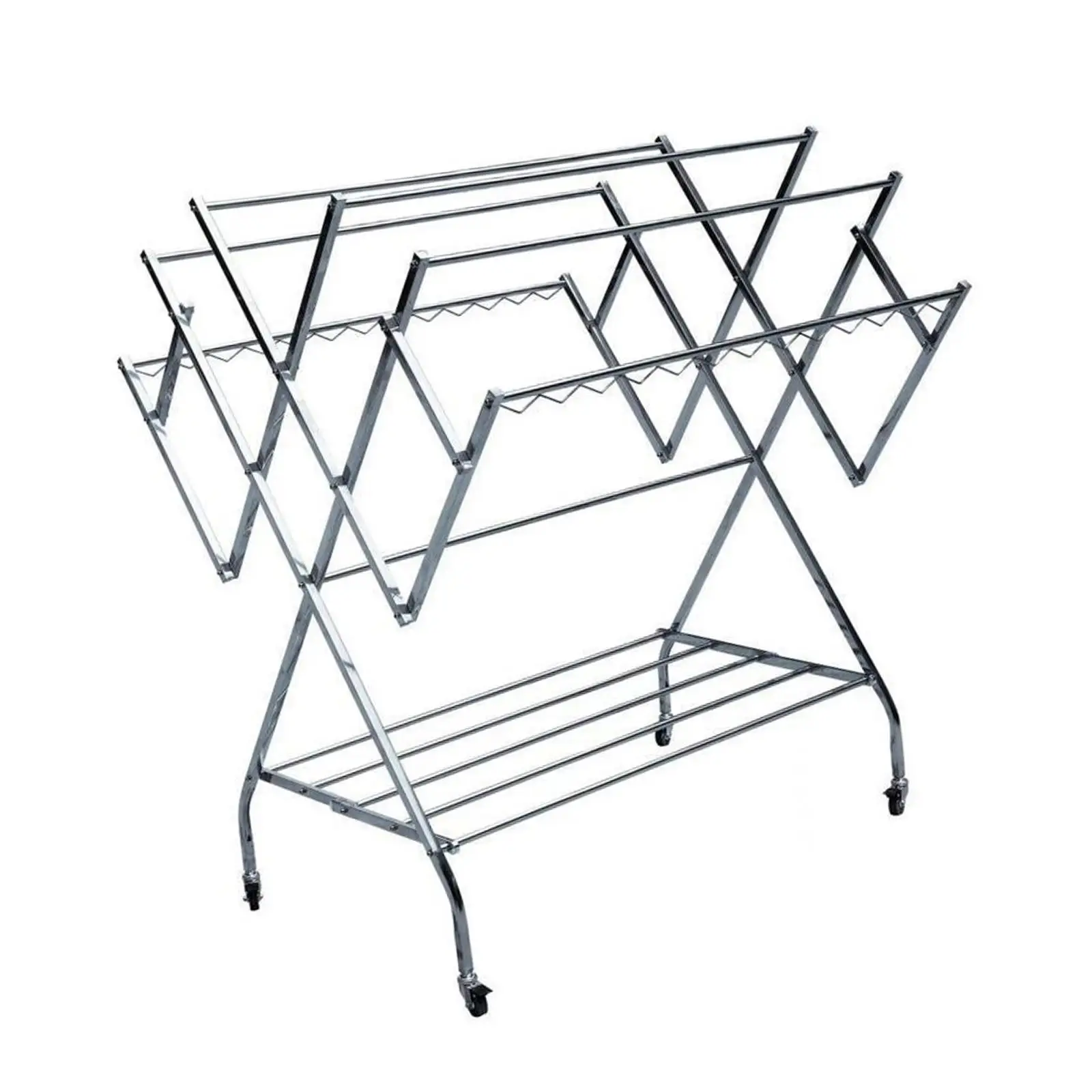 Folding Clothes Drying Rack Multifunctional Laundry Rack Space Saving Easy Storage Floor Drying Rack for Quilts Shoes Bed Sheet