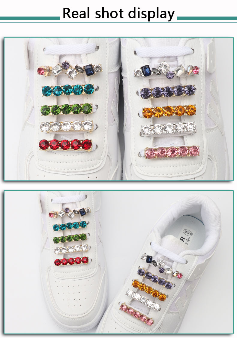 1 piece Diamond Decorative Shoe Clips Shoelace Clips for Sneakers Shoelaces DIY Faux Pearl Shiny Rhinestones for Girl Women
