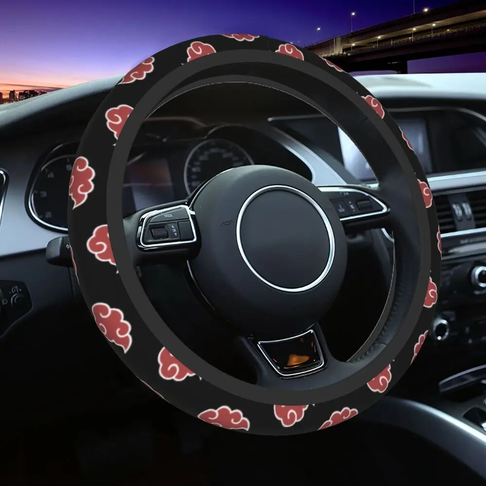 Akatsuki Uchiha Itachi Sasuke Car Steering Wheel Cover 38cm Anti-slip Suitable Car-styling Interior Accessories