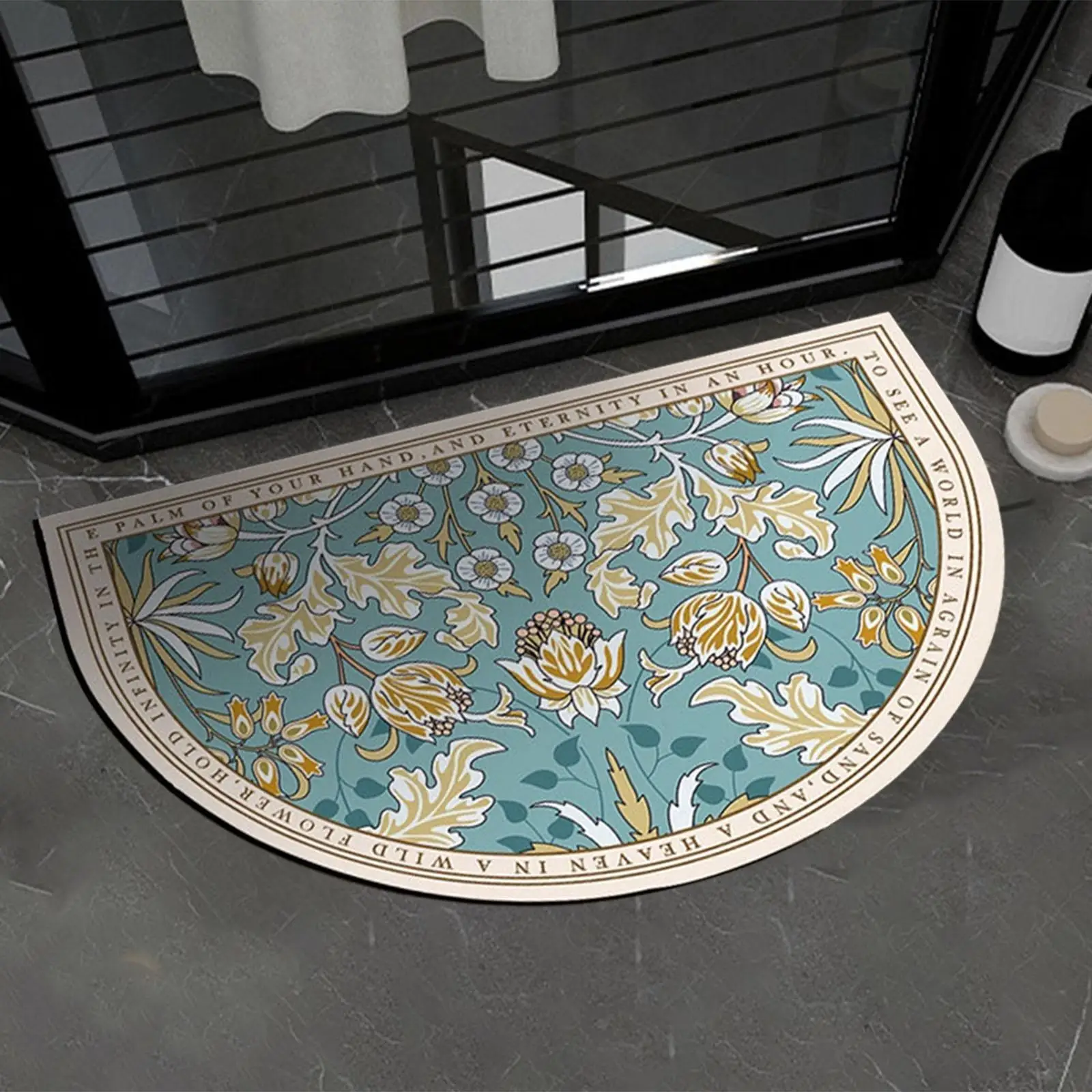 Baroque Print Bath Mat Doormat Non Slip Shower Mat for Shower Room Door Household