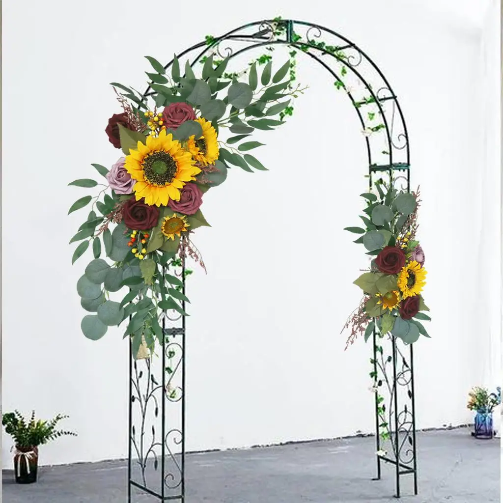 2pcs Wedding Arch Flowers Kit Sunflowers Rustic Decoration for Wall Reception Lintel