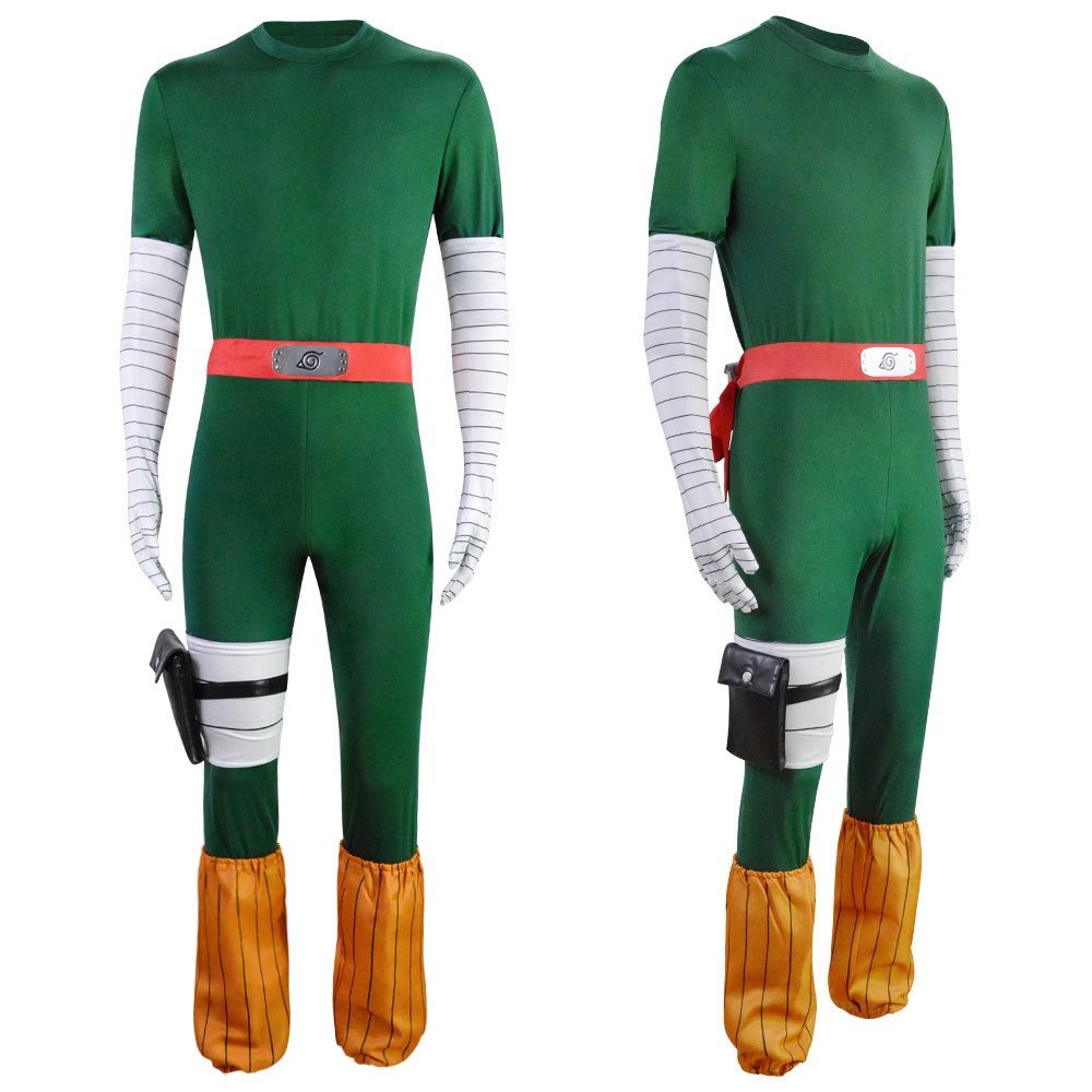 Anime Rock Lee Cosplay Costume Jumpsuit Outfit Full Set