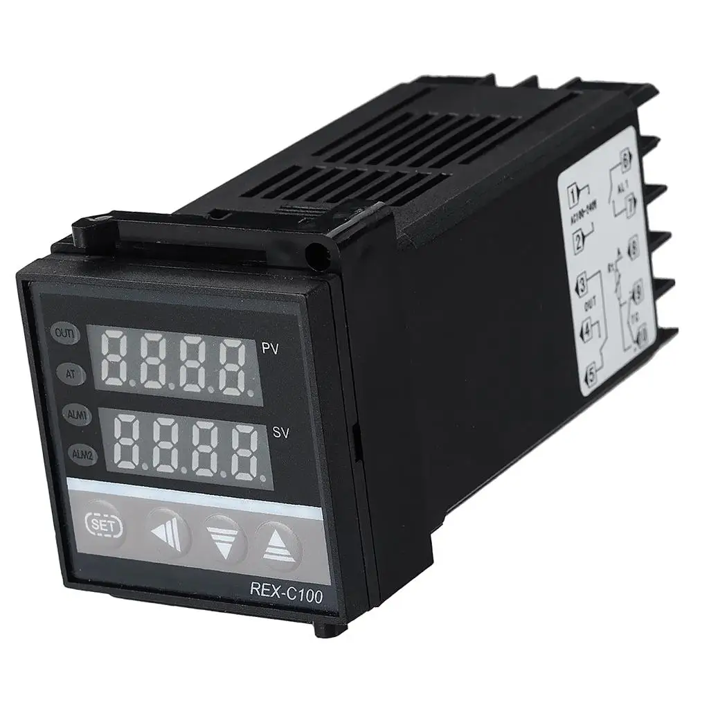 220V Dual PID Digital Temperature Control Controller Thermocouple REX-C100