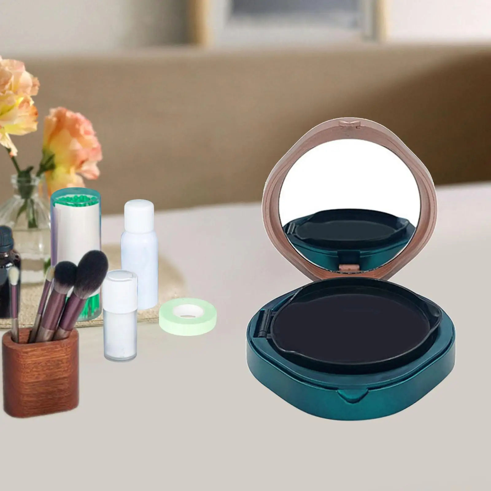 Air Cushion Puff Box /Portable Luxurious 15G 0.5oz Refillable Empty Cosmetic Container Case Jar /for Liquid Foundation DIY
