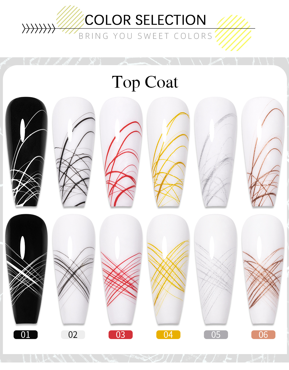 Description Picture 4 of itemBOZLIN Spider Wire Gel No Sticky Layer UV LED Painting Drawing Lining Gels Polish For Nail Design Rose Gold Color Nail Manicure