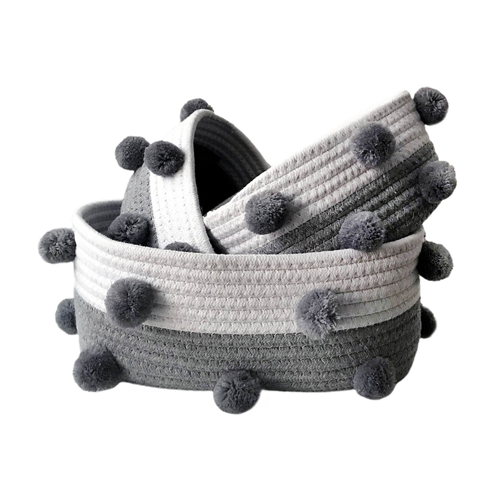 Boîte De Rangement En Corde De Coton Avec Couvercle - Panier Décoratif Chien, Grand 24x24x22cm, Pour Cosmétiques Ou Œufs