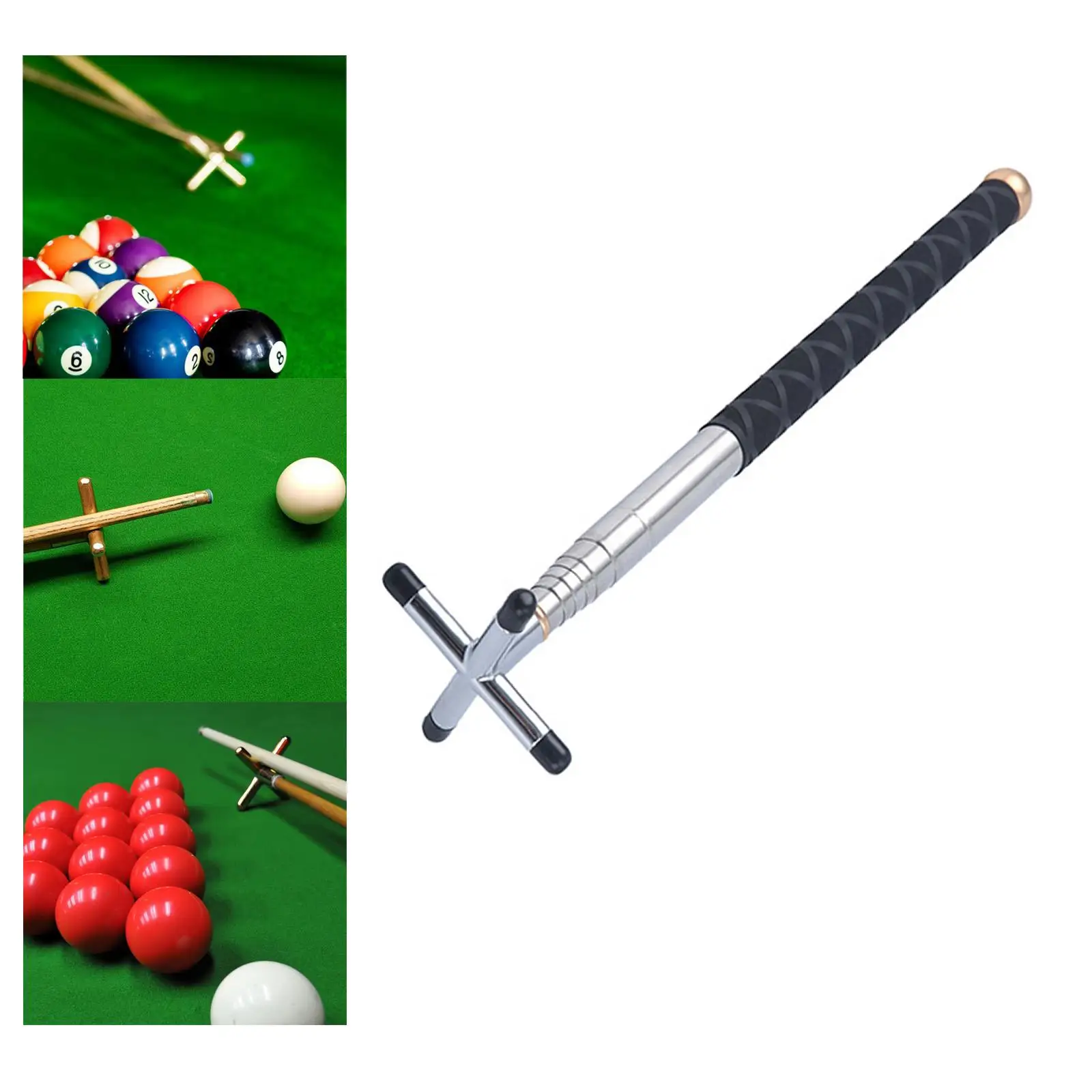 Retractable Billiards Cue Stick Bridge Bridge Head Stainless Steel Extender for Pool Table Training Competition Accessory