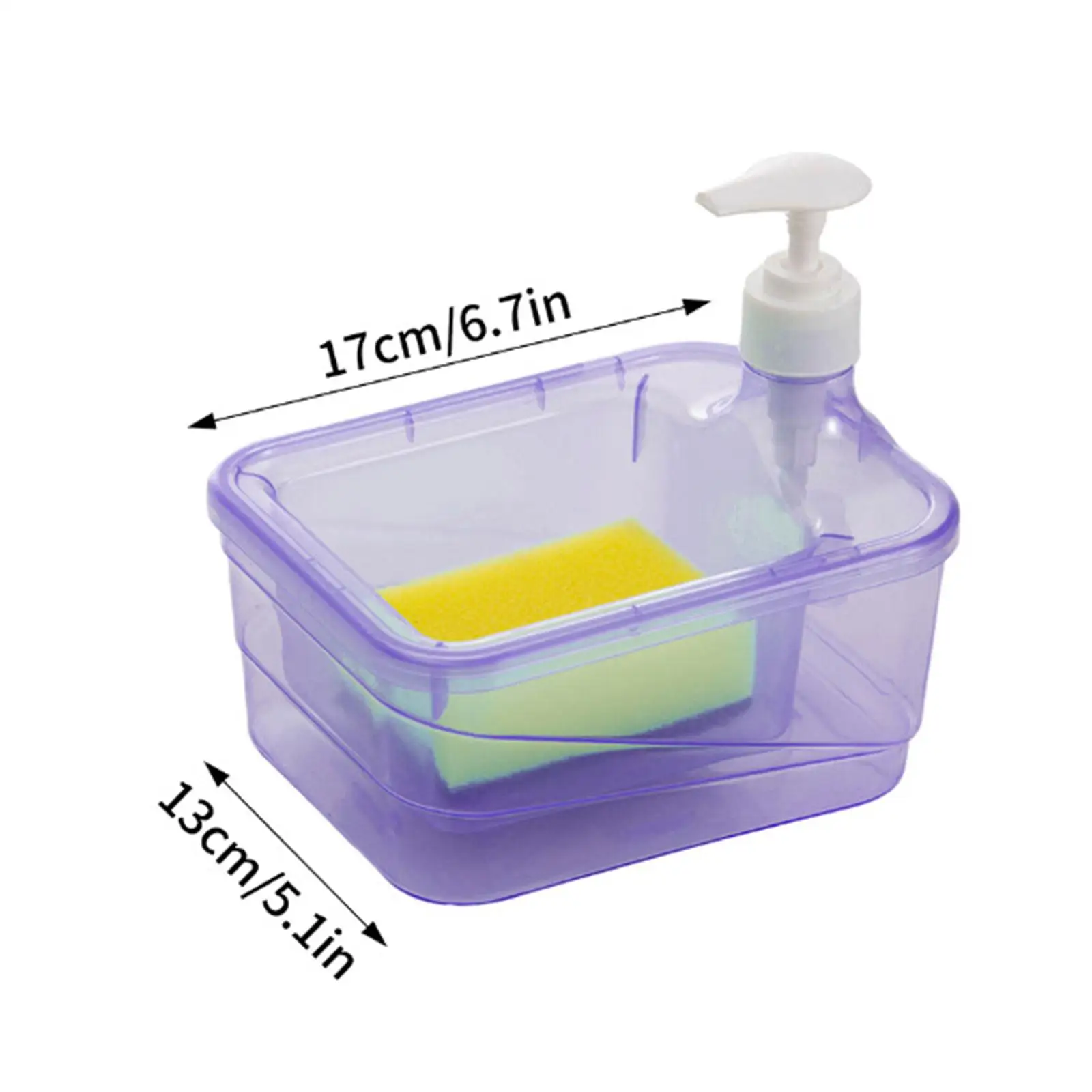 Soap Dispenser and Sponge Holder Multifunctional Refillable Anti Slip Portable Manual Liquid Pump Bottle 2 in 1 Gadgets for Cafe