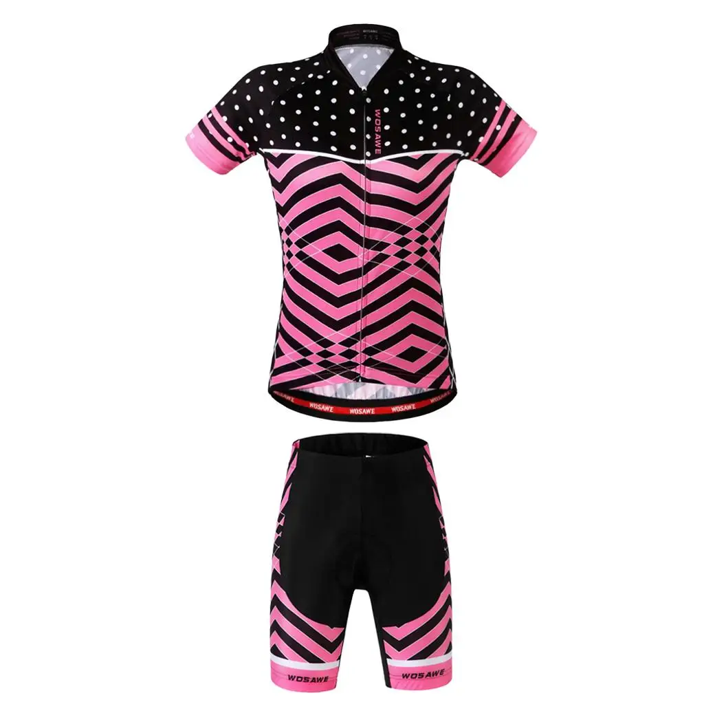 Women`s Short Sleeve Cycling Jerseys Jacket Cycling Shirt Shorts Kits Quick Dry Breathable Mountain Clothing Bike Top