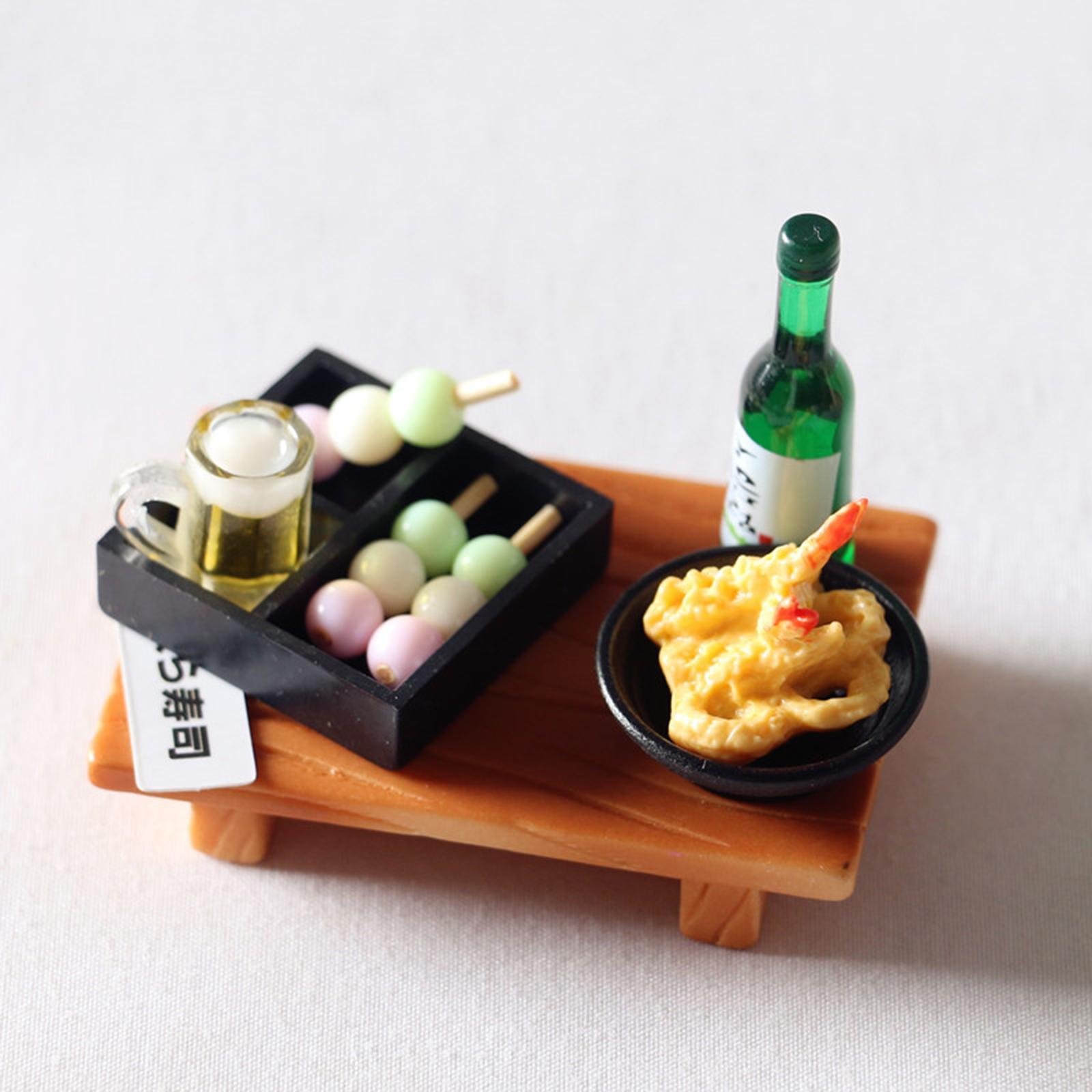 1:12 Scale Dollhouse Food Toy Dollhouse Miniature Bento Japanese Sushi Fish Ball, Kitchen Play Food, for Children Birthday Gifts