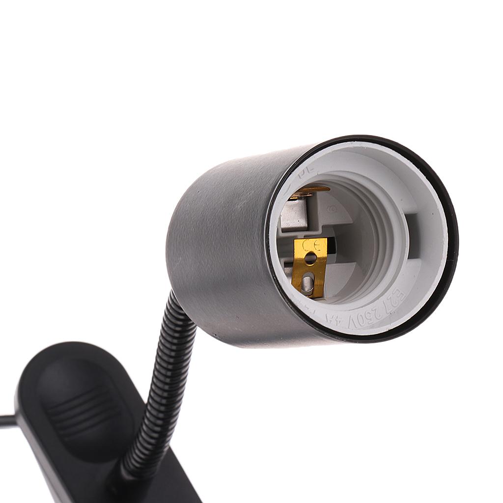 Flexible UK Plug Reptile Heating Light UVA UVB Bulb Lamp Holder E27 Base with on.off Switch, Terrarium Vivarium Mounted