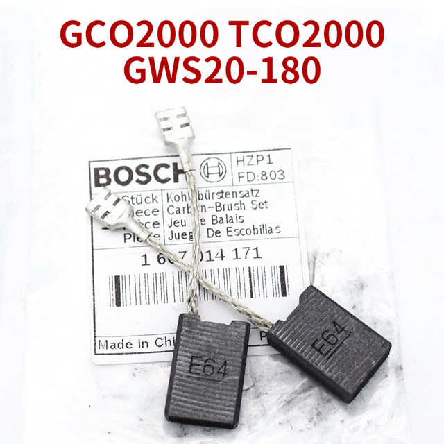 Lot 2 Paires Balais Charbon Auto-Stop 6x10x17mm Pour Bosch GWS 13-125 CIE - Réf. 3601G940R0 - 9