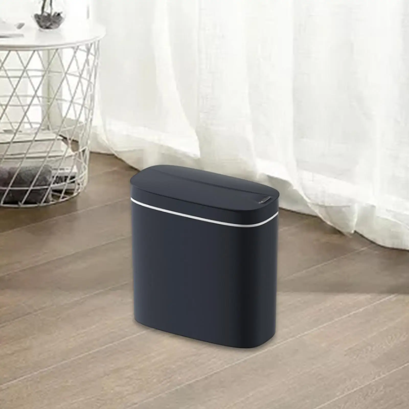 Smart Sensing Trash Can Rectangular 14L Simple Waterproof Narrow Seam Wastebaskets for Laundry, Study, Office, Bathroom, Hotel