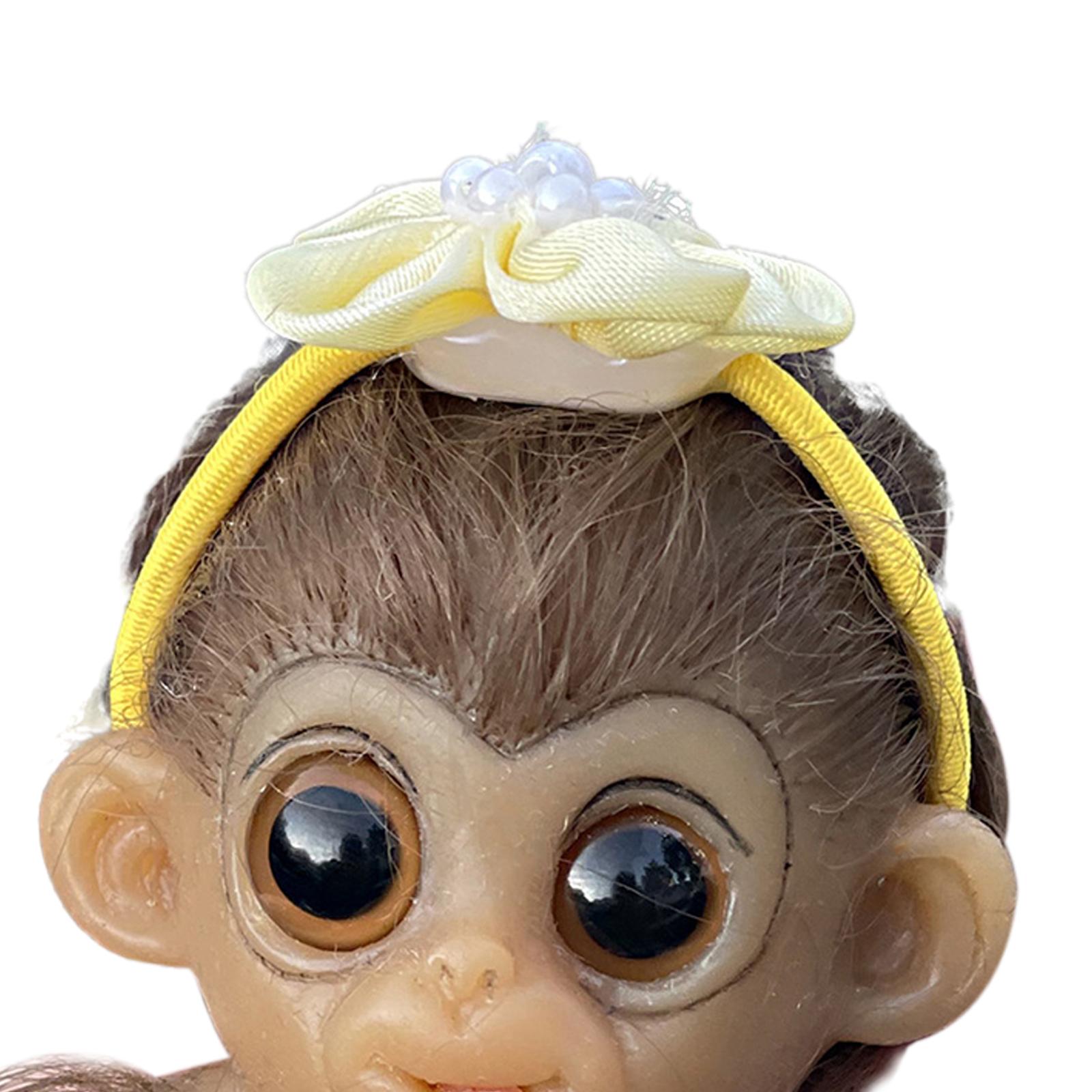 6in Full Body Silicone Monkey Soft Baby Doll Waterproof Big Eyes Monkey for Kids Toddlers Girls Boys Children Birthday Gift