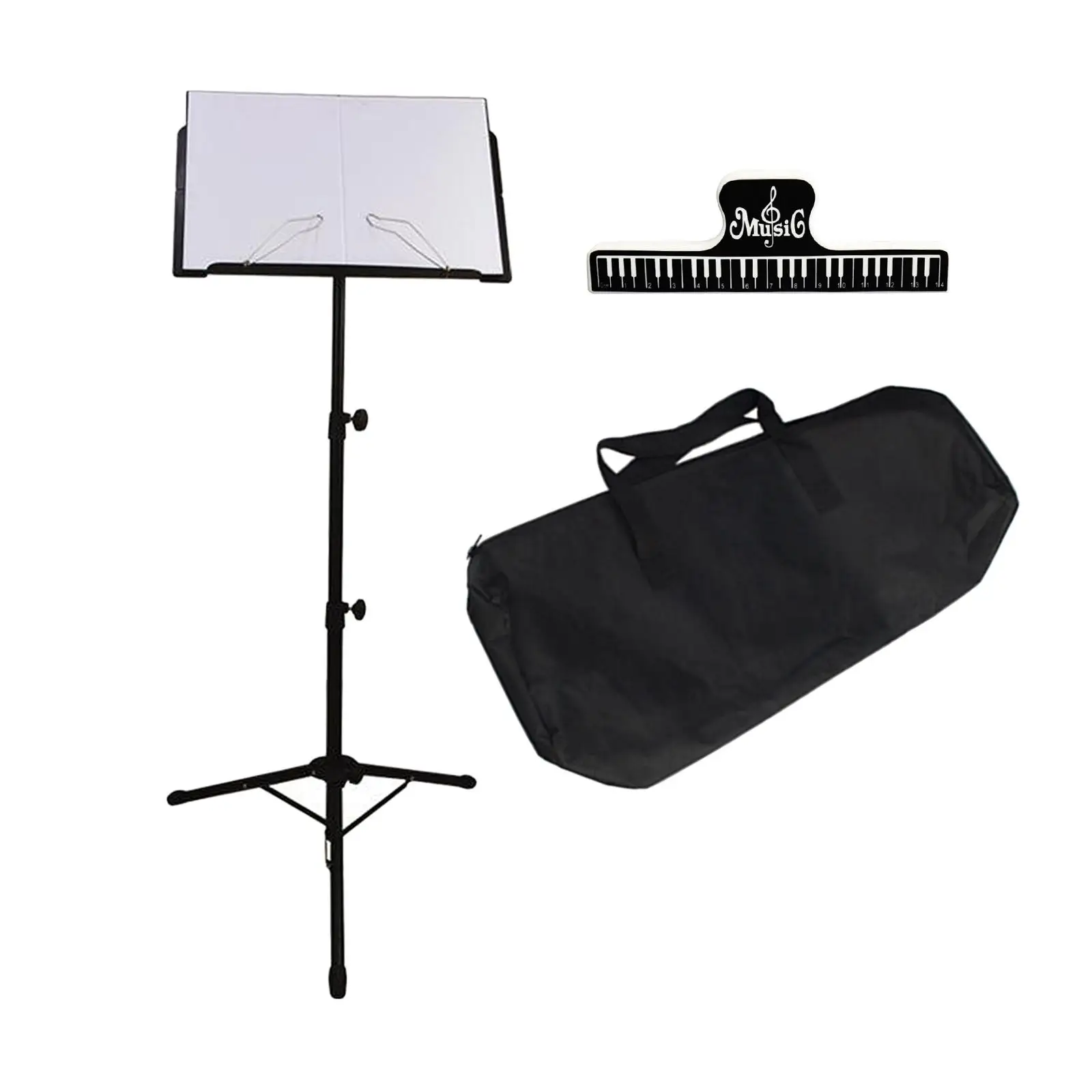 Professional Musical Stand W / Clip Holder Adjustable Height From 26 