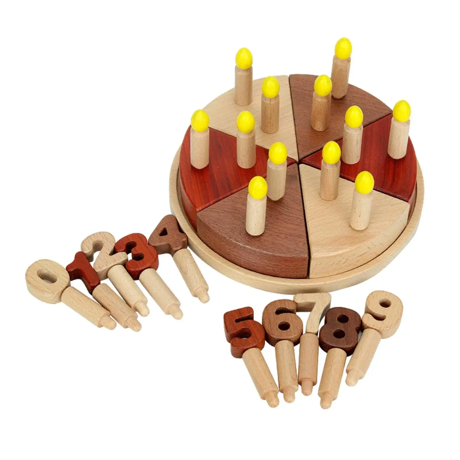 Wooden Birthday Cake Toys Role Play Toy Montessori Gift DIY Play Set Tea Party Toy Playset for Boys Baby Toddlers Preschool