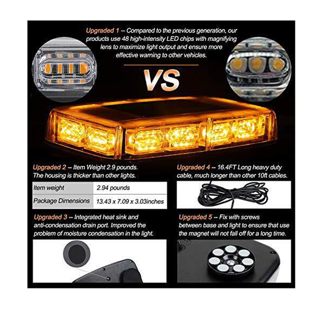 Xprite LED Visor Strobe Light Bar Interior Windshield Sunvisor Xprite LED Visor Strobe Light Bar Interior Windshield Sunvisor