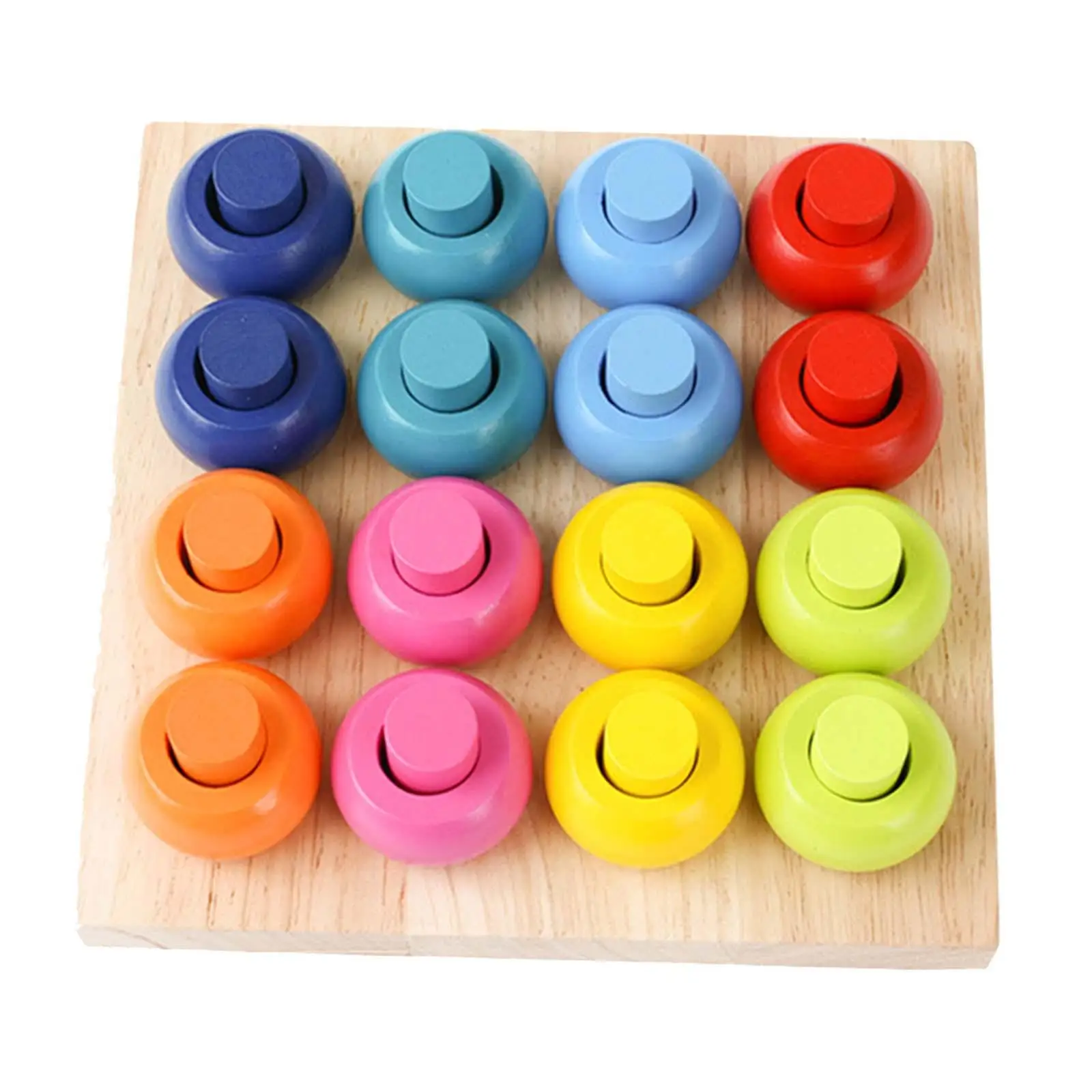 Wooden Stacking Peg Board Color Matching Wood Blocks Sorting Puzzle Sorter Stacker Learning Counting Toys Puzzle for Kids Baby