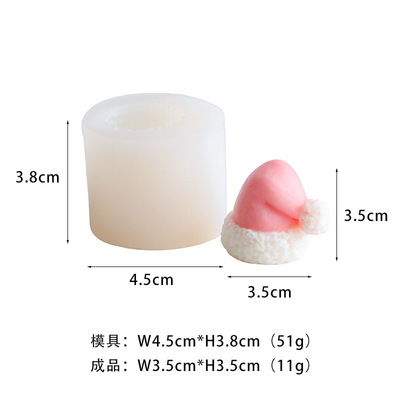 Description Picture 5 of itemCreative Christmas Hat Candle Silicone Mold DIY Geometry Candle Making Resin Soap Mold Christmas Gifts Craft Supplies Home Decor