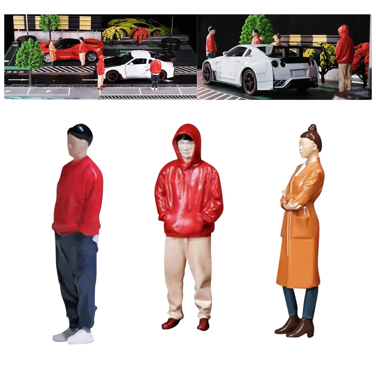 Realistic 1/64 People Figures Tiny People for DIY Projects Layout Ornament