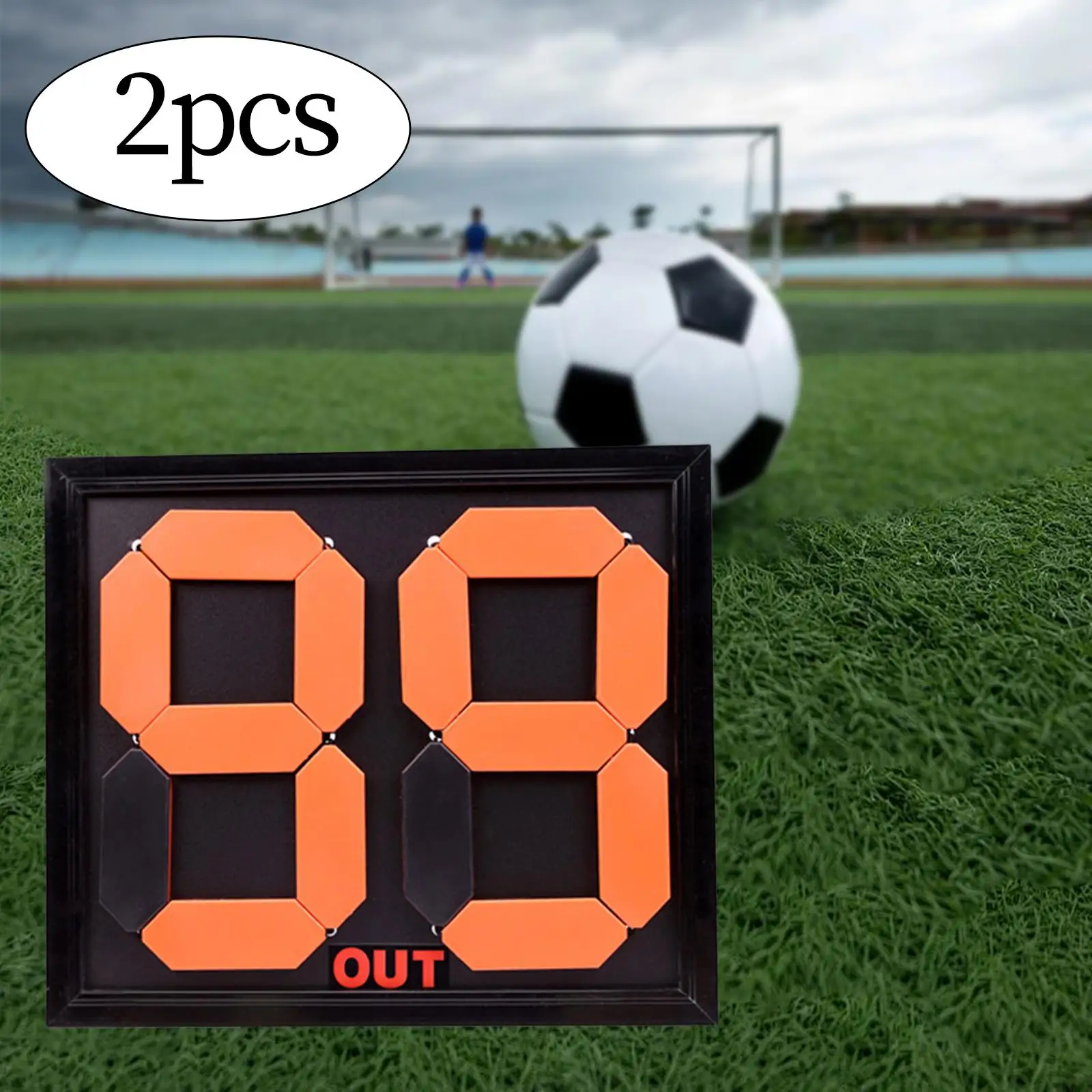 2Pcs Soccer Football Substitution Board Soccer Game Basketball Game Electronic Scoreboard