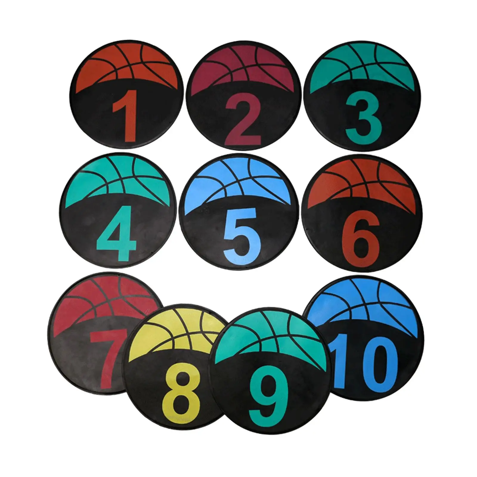 10x Soccer Training Mat Practice Silent Anti Slip Basketball Spot Markers for Improve Speed Agility Classroom Indoor Outdoor