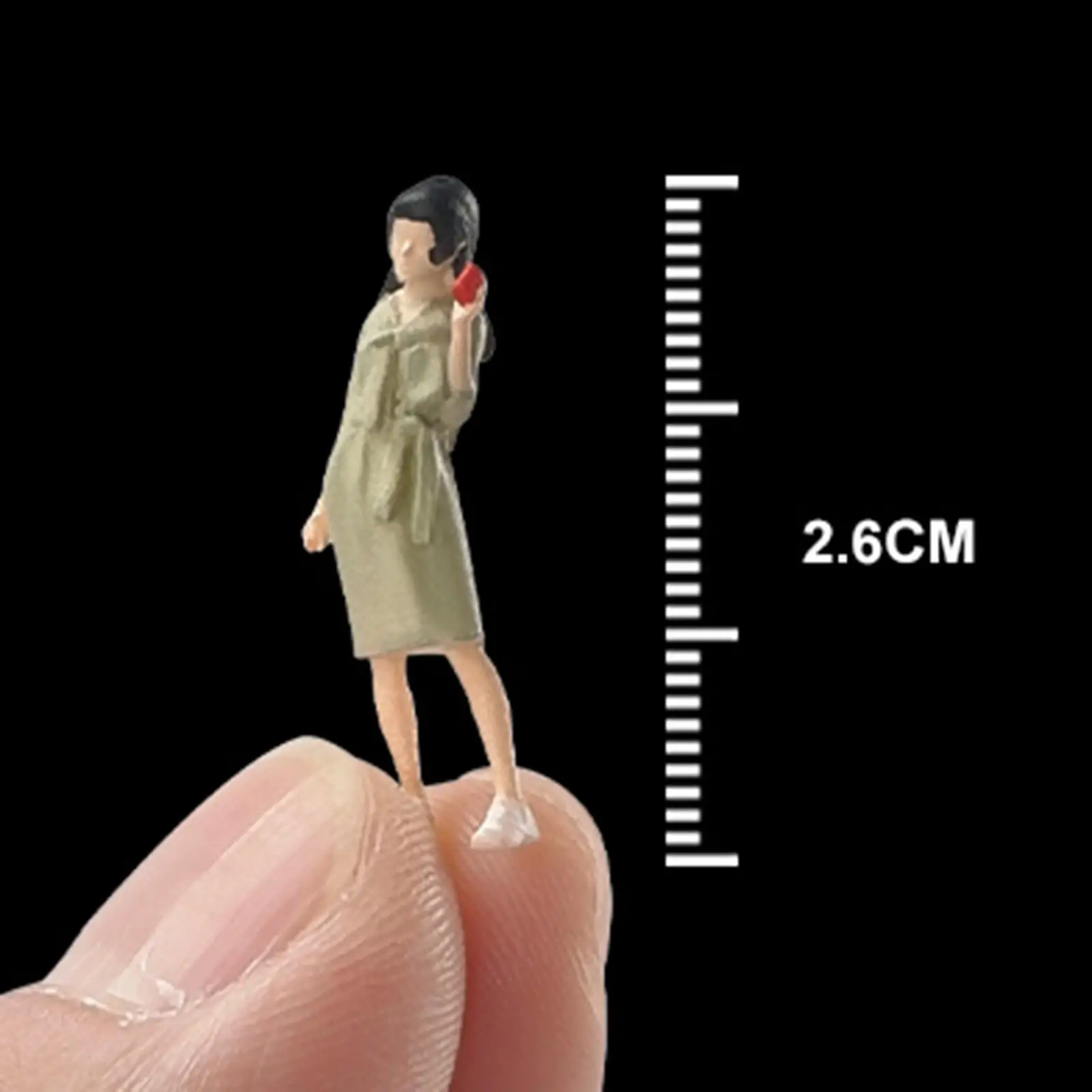 1:64 Scale Miniature Girls Model Diorama Scenery Resin Tiny 1/64 Scale People Model for Miniature Scene Desktop Decoration