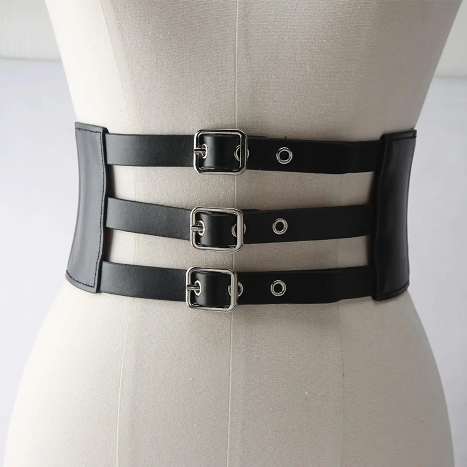 Womens Elastic Waist Belt Vintage Style Stretch Decorative Pin Buckle Belt Adjustable Ladies Girls for Club Jeans Dancing