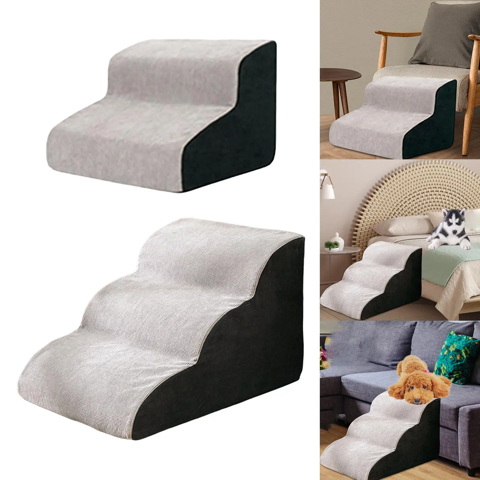 Soft Pet Dog Stairs Ladder Ramp Climbing Non Slip Stairs Indoor Bed Sofa