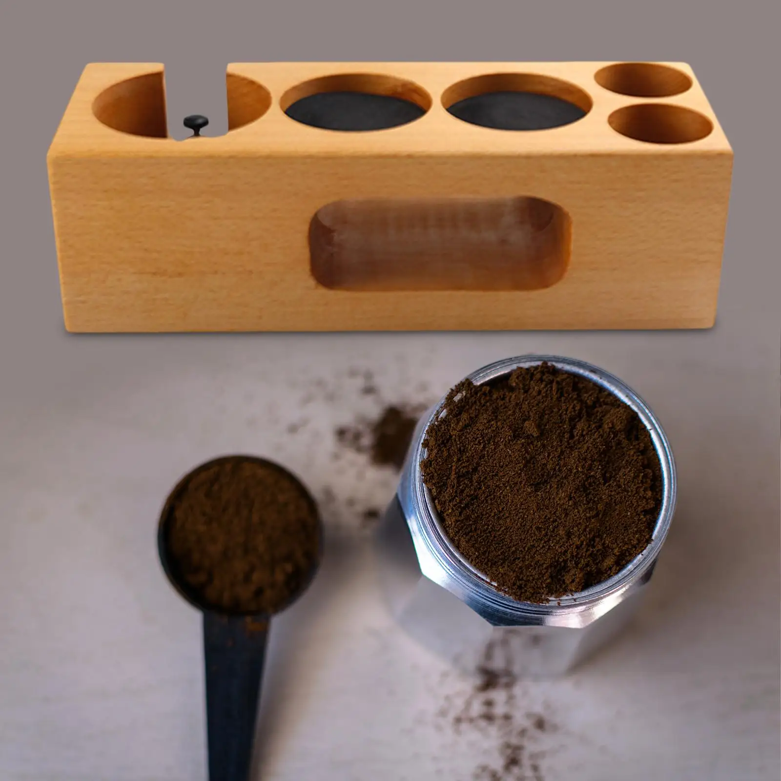 Coffee Filter Tamper Holder for Coffee Bar Adjust Kitchens Coffee Tamping Station 5 Holes 58 53 51mm Tearoom Portafilter Holder