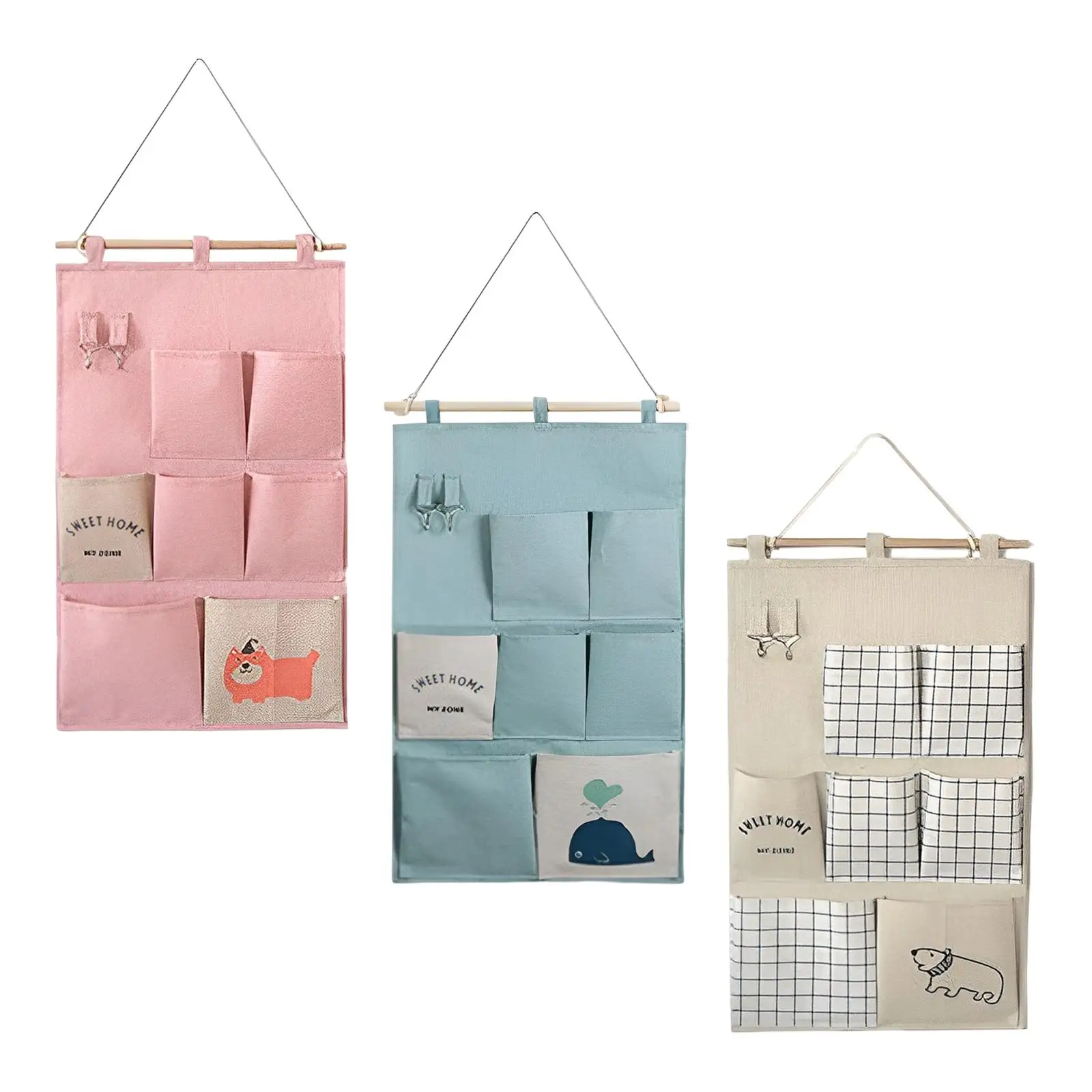 Wall Hanging Storage Bag Organizer Shelves Container Space Saving Wall Door