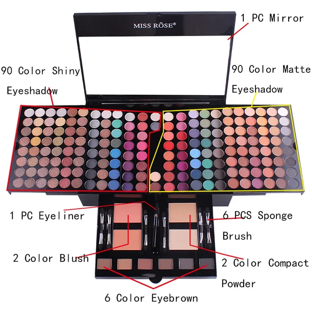 Makeup Kit Full Professional Makeup Set Box Cosmetics for for Women 190  Color Lady Eyeshadow Palette Set makeup set