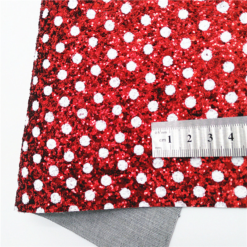 Description Picture 5 of item4th July Stars Glitter Leather Fabric Sheets Dots Custom Glitter Leather Mirror Synthetic Leather For Bows DIY 21x29CM Q1051