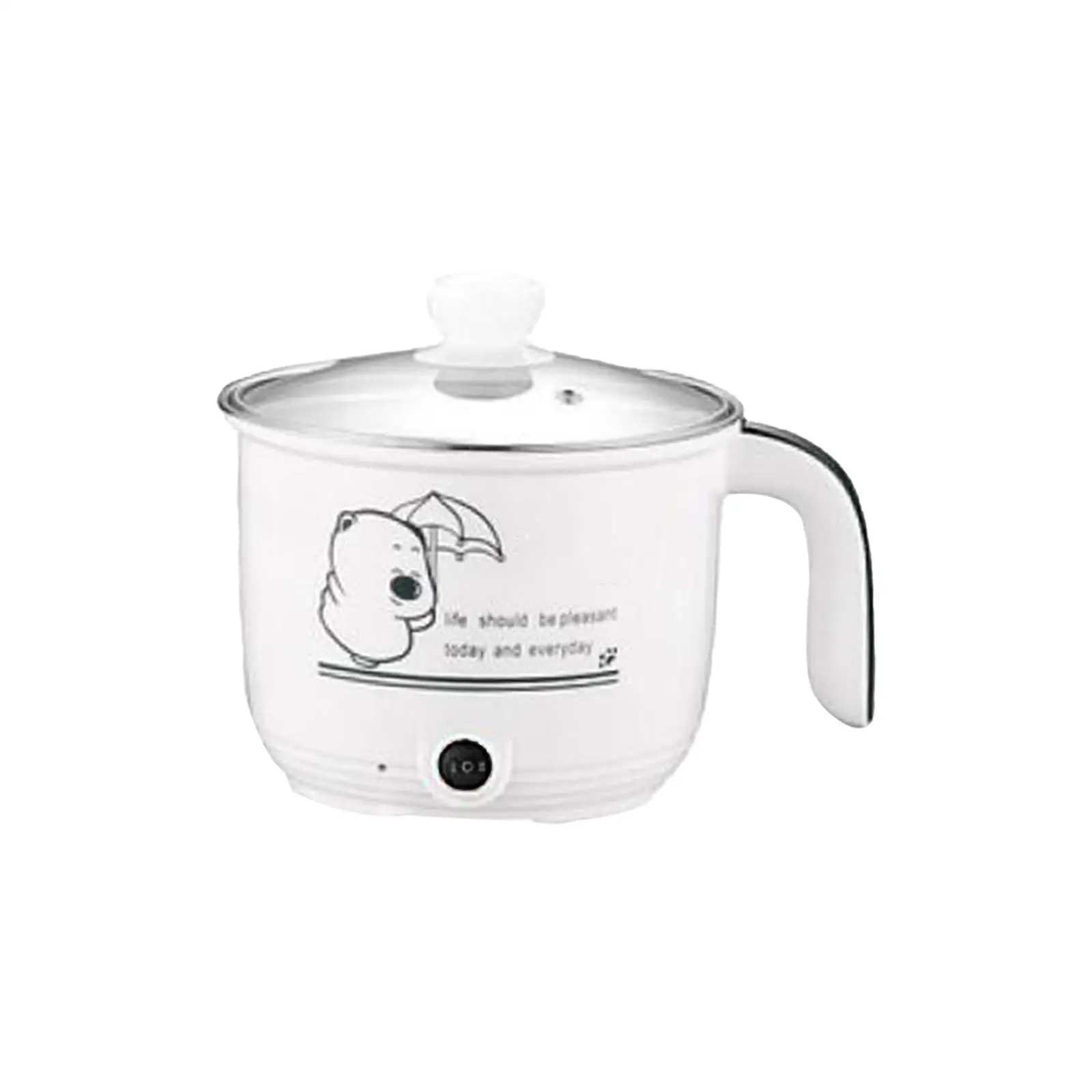 electric Hot Pot Nonstick Household 1.8L Stainless Steel Kitchen Cooking Appliances for Porridge Oatmeal Eggs Noodles Ramen