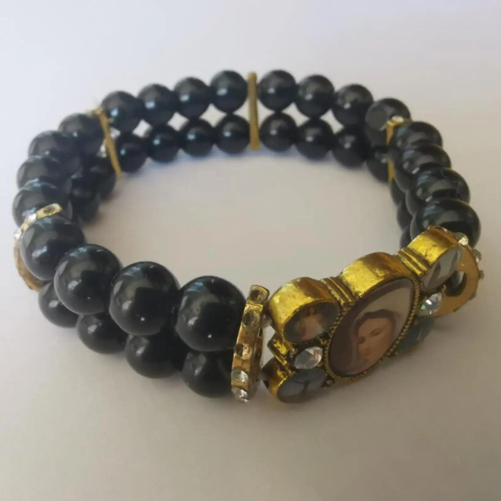 Strechable Beaded Bracelet Gifts with Images of Religious Unique Bangle for Men Prayer