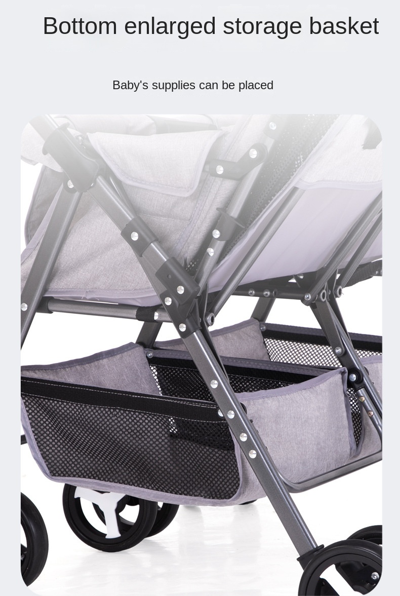 Twin Lightweight Travel Stroller Double Shock Absorbing Stroller Folding Stroller Newborn Baby Two-Way Swivel Seat Baby Stroller