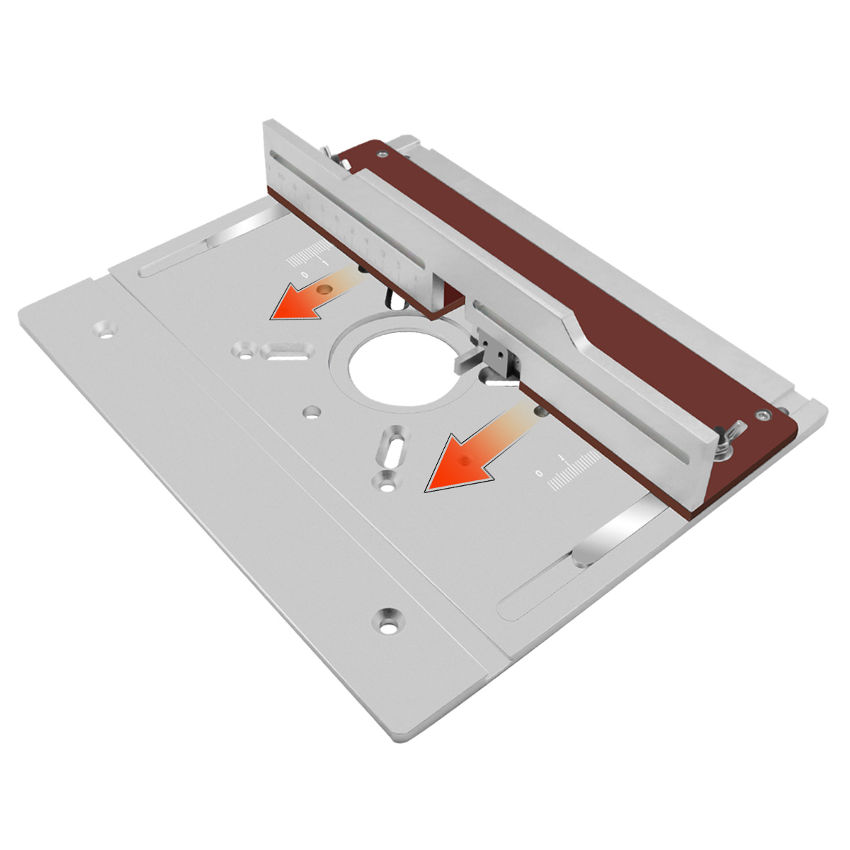 Router Lift – Aluminium-Frästisch-Einsatzplatte mit Zapfenzaun, elektrisches Holzfräsen, Klappbrett mit Gehrungslehre, Führungsset – Detail 6