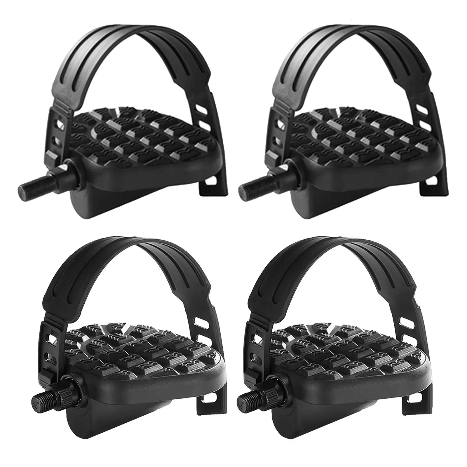 1 Pair of Exercise Bike Pedals with Adjustable Straps Set Bicycle Cycle Home Gym Mtb Road Bike Pedals Bicycle Parts Components