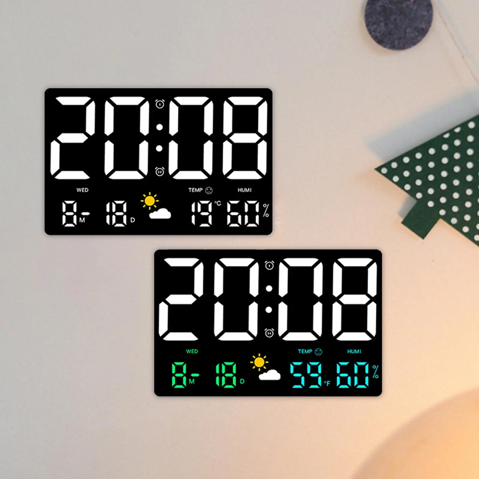 Digital Alarm Clock 4 Level Adjustable Brightness USB Powered Desk Clock LED Clock for Studio Office Beside Bedroom Living Room