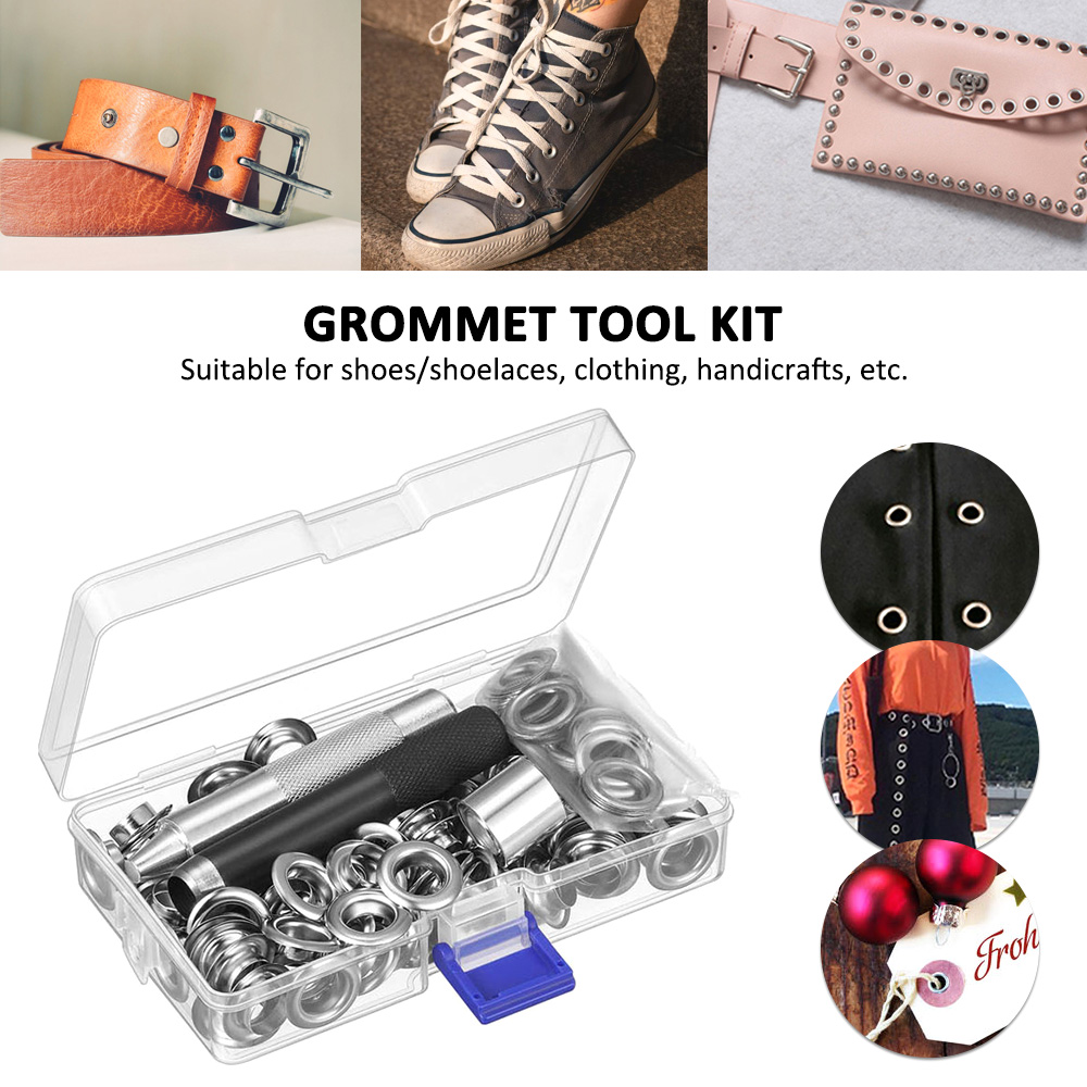 Description Picture 4 of item100Sets Grommet Tool Kit Grommet Setting Tool 1/2In Grommets Eyelets with Installation Tools & Storage Case for Curtain Clothing