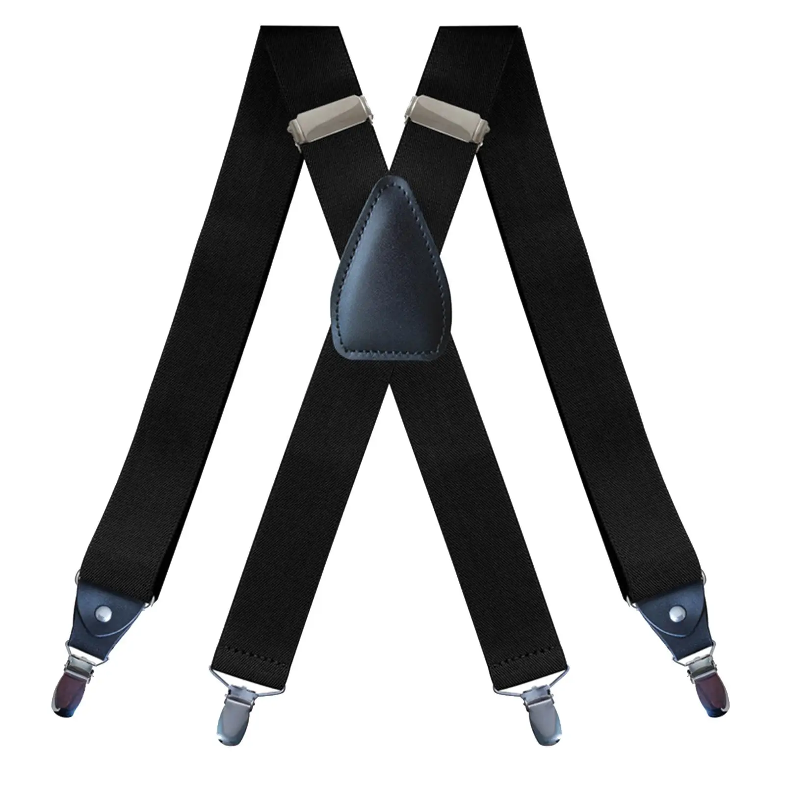 Men`s Suspenders Heavy Duty 4 Clips Pants Brace Unisex for Work Womens